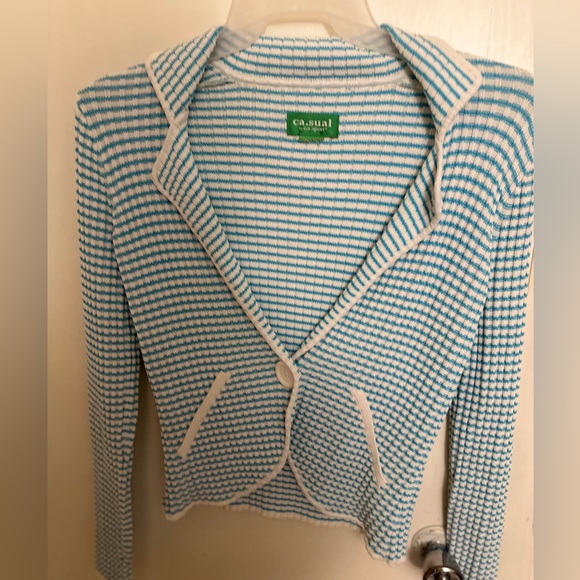 C A Sport Casual Blue And White  Cardigan - Picture 11 of 11